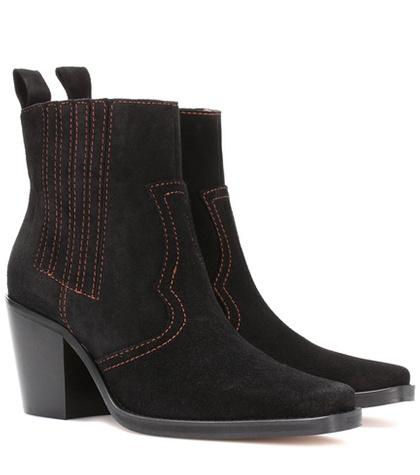 Ganni Clemence Suede Ankle Boots