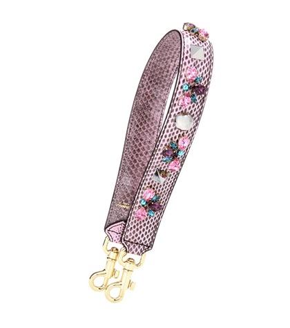 Paige Embellished Snakeskin Bag Strap
