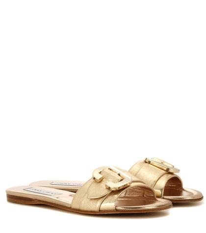 Jimmy Choo Nessa Metallic Leather Sandals