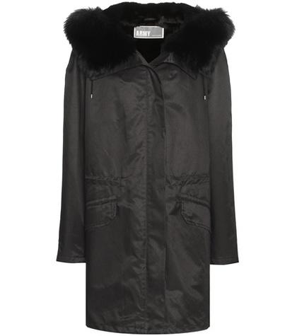 Army By Yves Salomon Rabbit Fur-lined Gabardine Parka With Fox Fur