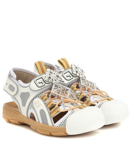 Burberry Leather And Mesh Sandals