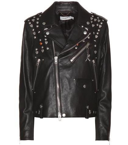 Coach Embellished Leather Jacket