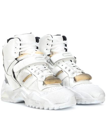 Roger Vivier Retro Fit Leather High-top Sneakers
