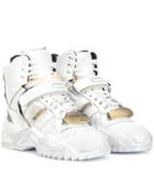 Roger Vivier Retro Fit Leather High-top Sneakers