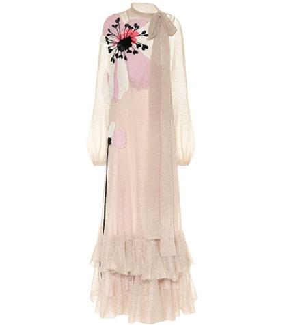 Valentino Embellished Mohair-blend Gown