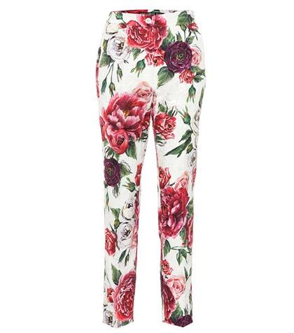 Dolce & Gabbana Floral Cotton And Silk-blend Pants