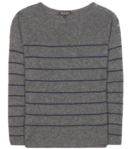 Loro Piana Shepherd Striped Cashmere And Silk Sweater