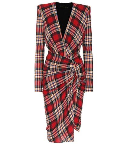 Jw Anderson Plaid Wool-blend Dress