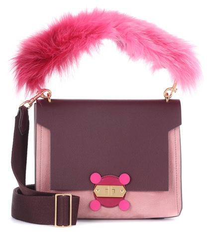 Isabel Marant Bathurst Fur-trimmed Leather Shoulder Bag