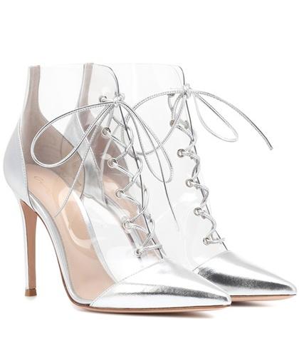 Gianvito Rossi Icon Leather-trimmed Ankle Boots