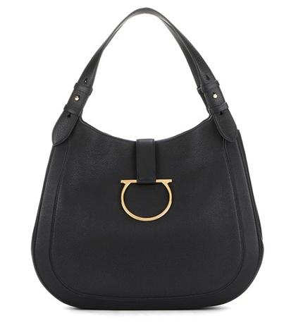 Salvatore Ferragamo Perrine Leather Hobo Bag