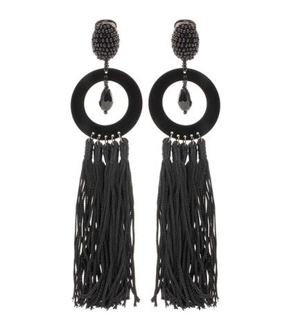 Oscar De La Renta Fringed Clip-on Earrings