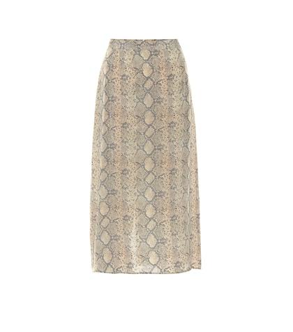 Alanui Printed Silk Crêpe De Chine Skirt