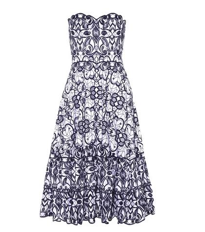 Jonathan Simkhai Embroidered Strapless Cotton Dress