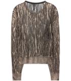 Frame Metallic Loose Knit Pullover