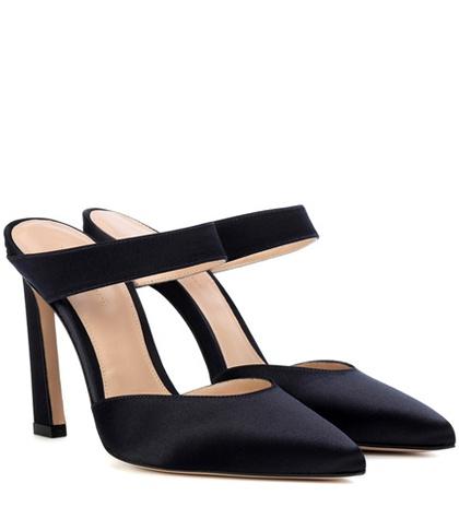 Stuart Weitzman Eventually Satin Mules