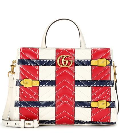 Gucci Gg Marmont Trompe L'oeil Leather Shoulder Bag