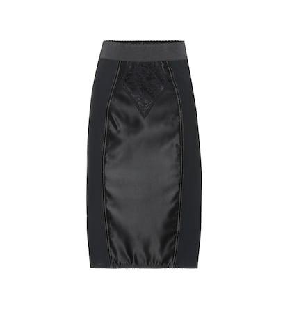 Dolce & Gabbana Satin And Lace Pencil Skirt