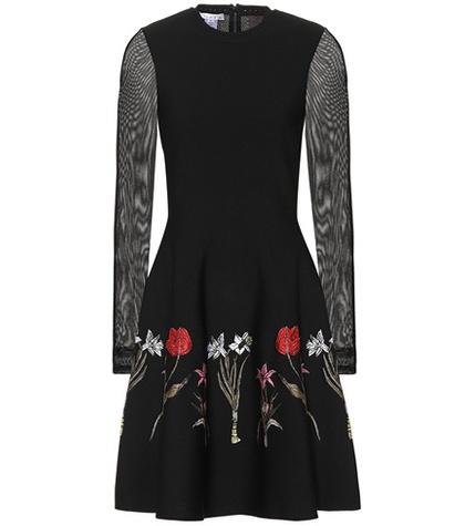 Oscar De La Renta Embroidered Minidress