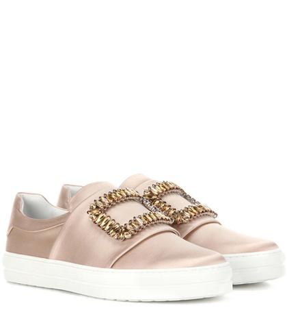 Roger Vivier Sneaky Viv Embellished Satin Sneakers