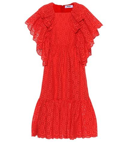 Chlo Eyelet Lace Cotton Midi Dress