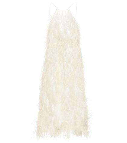 Magda Butrym Kunduz Feather-trimmed Silk Dress