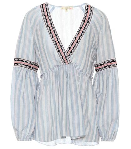 Lemlem Nefasi Striped Cotton-blend Blouse