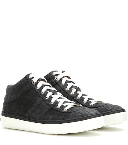 Current/elliott Bells Embossed Leather Sneakeres