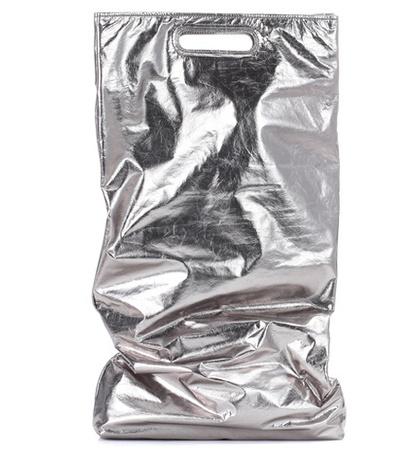 Helmut Lang Trash Bag Metallic Leather Tote