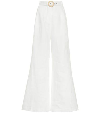 Poupette St Barth Honour High-rise Linen Pants