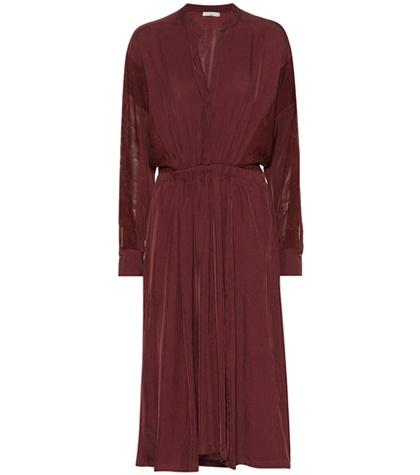 Vince Chiffon And Crêpe Midi Dress