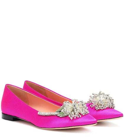 Dolce & Gabbana Embellished Satin Ballet Flats