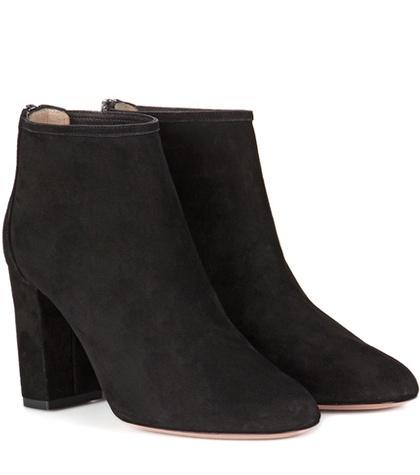 Aquazzura Downtown 85 Suede Ankle Boots