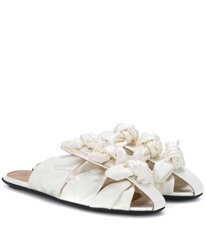 The Row Capri Bow Satin Sandals