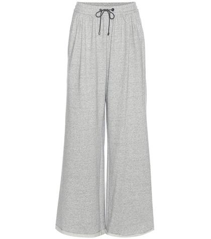 Brunello Cucinelli Embellished Cotton Wide-leg Track Pants