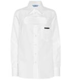 Prada Cut-out Cotton Poplin Shirt