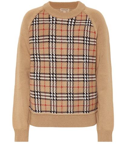 Burberry Checked Wool Jacquard Sweater