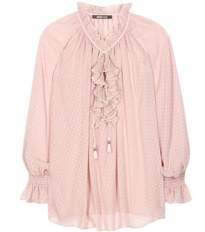 Roberto Cavalli Silk Fil Coupé Blouse