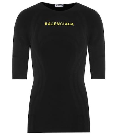 Balenciaga Athletic Stretch Jersey Top