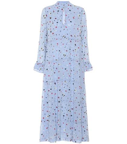 Ganni Dainty Georgette Floral Midi Dress