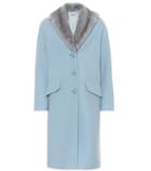 Miu Miu Wool And Angora-blend Fur-trim Coat