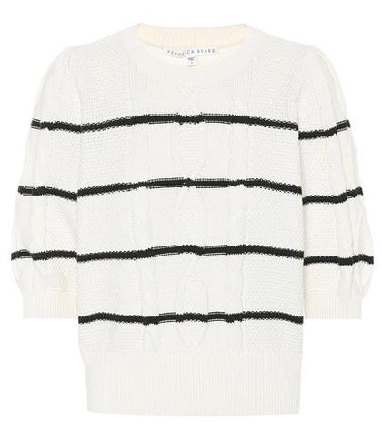 Veronica Beard Moss Striped Cotton Sweater