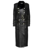 Balmain Shearling-trimmed Leather Coat
