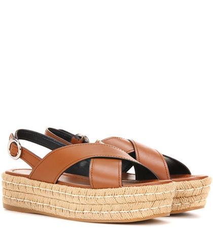 Prada Leather Espadrilles Sandals
