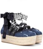 Miu Miu Denim Platform Espadrilles