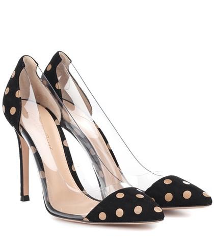 Samuele Failli Plexi Polka-dot Suede Pumps