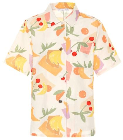Rejina Pyo Mila Printed Cotton-blend Shirt