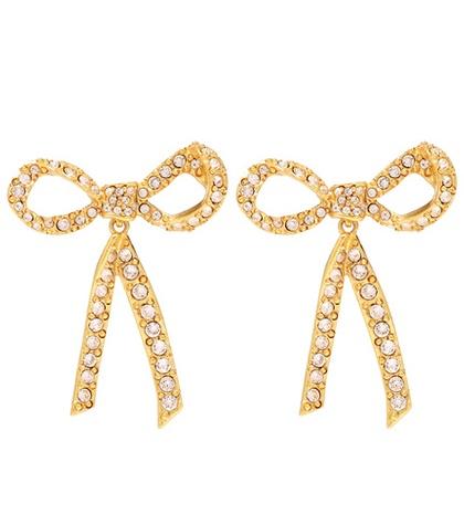 Oscar De La Renta Crystal-embellished Bow Earrings