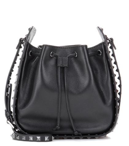 Valentino Valentino Garavani Rockstud Noir Leather Bucket Bag