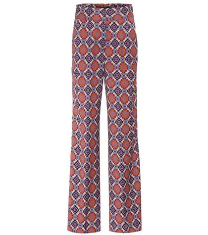 Etro Printed Wide-leg Wool Trousers